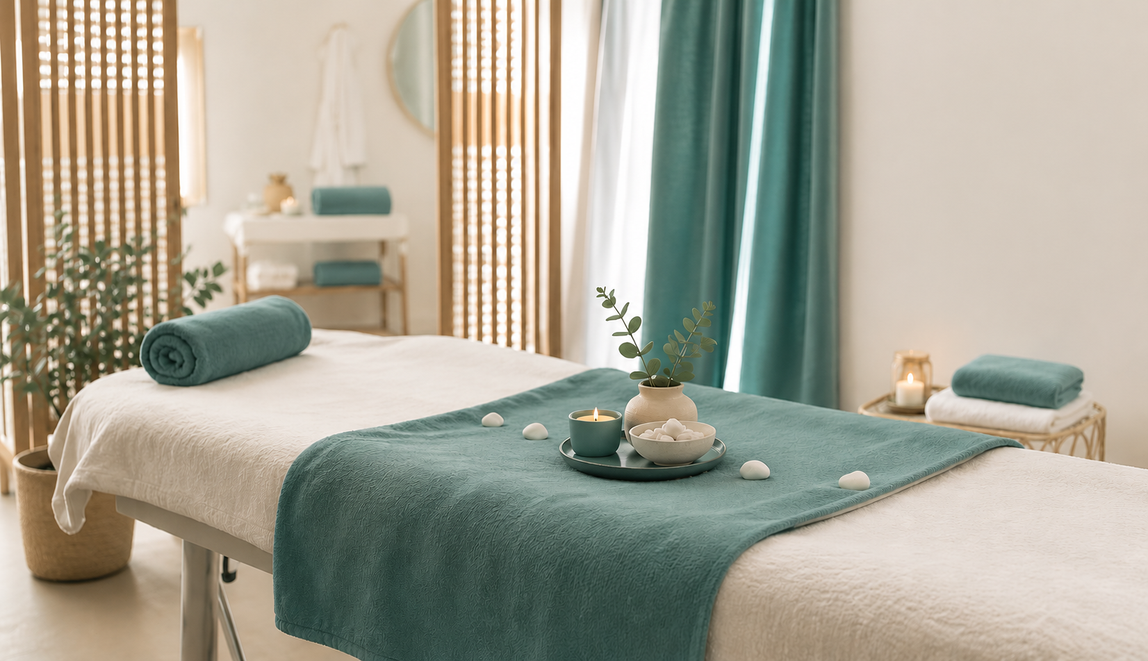 Calming massage treatment room